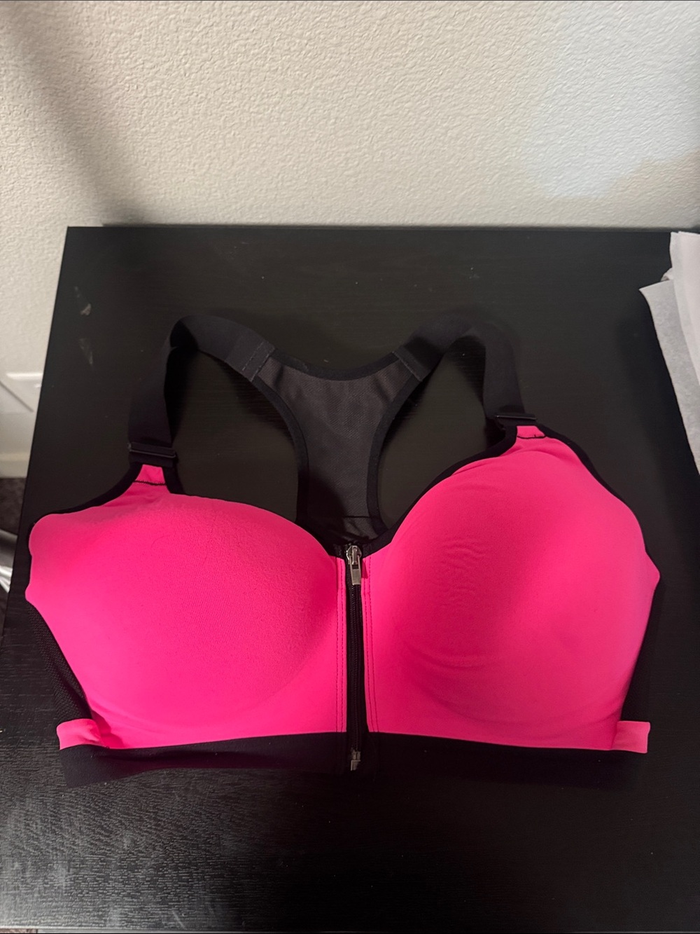 Victoria's Secret Hot Pink Front-Zip Sports Bra